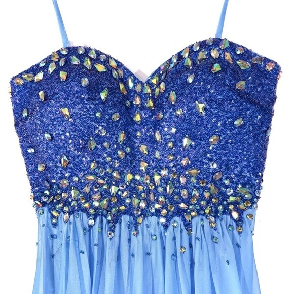 LA FEMME 18767 Jeweled Embellished Convertible Strapless Gown Prom Maxi Dress 2 - Picture 2 of 15